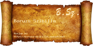 Boruzs Szibilla névjegykártya